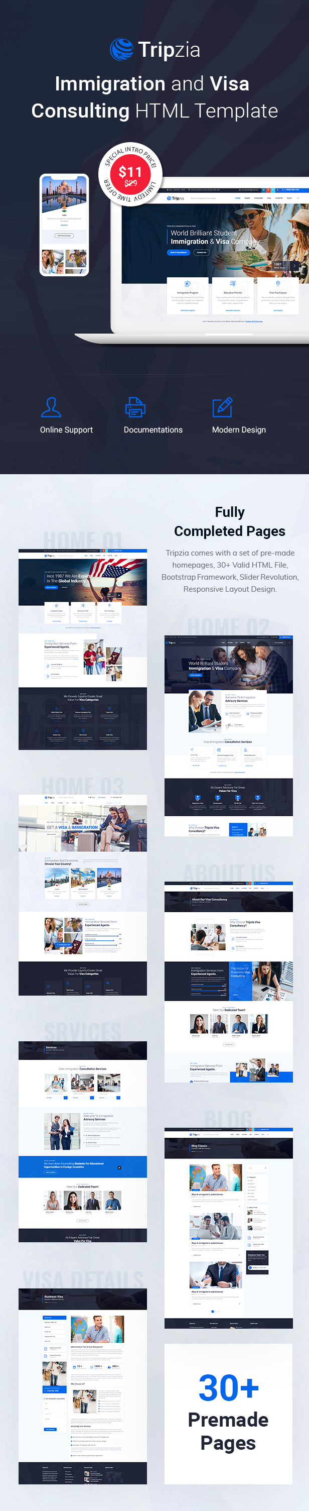 Tripzia - Visa And Immigration Html5 Template
